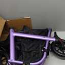 WALK MATE 3 Wheel Rollator Walker with Seat for Slim Seniors, Padded Backrest Lightweight Foldable Travel Walker Ideal for Elderly, 8 Inch Tri-Wheel Modern Mobility Walking Aid Aluminum, Purple