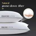 Luxurious Goose Down Bed Pillows King Size Set of 2, Hotel Collection Pillows Designed for Deep Sleep, Soft and Supportive Filling for Side, Back Sleepers 20" x 36"