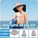 Kids Sun Hat UPF50+ Sun Protection Boys Bucket Hat Summer Girls Beach Hats with Neck Flap Adjustable Fishing Safari Hat (1pack-lightgrey)