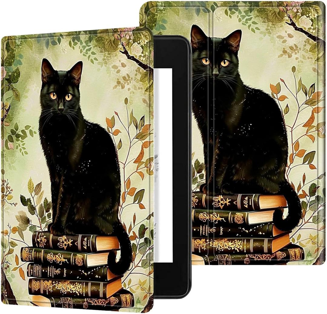 for Kindle Paperwhite 12th Generation 2024 7" & Kindle Colorsoft 12th Gen 2024 Signature Edition Case, Multiple Viewing Angles & Kickstand Back Case Drop Protection Smart Cover, Book Cat