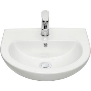 17.72" Wall Mount Bathroom Sink, Small U-Shaped Ceramic Corner Sink with One Hole and overflow, White