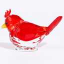 Qianwei Red Crystal Bird Figurine Collectible - Cardinal Gifts Handmade Glass Animals Figurines Crystal Office Desk Table Home Decor Paperweight