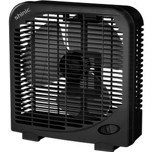 shinic 10" Tabletop Box Fan for Bedroom, 2 Speeds, Quiet Table Fans with Strong Airflow, Energy Efficient Small Box Fan, Portable Kitchen Exhaust Fans for Bedroom Bathroom Office Dorm Workshop, Black
