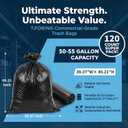 50-55 Gallon Black Trash Bags 120 Count - 40''x50'' Extra Large 50+ Gallon Garbage Bags,Unscented Strong Huge Can Liners for Construction Industrial Yard Outdoor Commercial