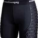 COOLOMG Girls Youth Sliding Shorts Softball Padded Compression Slider Shorts for Baseball Football Lacrosse Cricket (Large, Black)