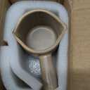 Espresso Measuring Cup, Ceramic Espresso Cup with Handle, Expresso Shots Cups Double Spouts Milk Cup, Espresso Accessories, 3 Oz/ 90 Ml, Brown