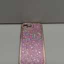 FABSPARK Case for iPhone 16e/17e,Glitter Crystal Diamond Rhinestones Sequin Shiny Bling Sparkly Glossy Luxury Electroplated Case,Aesthetic Cute Full Protection for iPhone 17e/16e,Pink