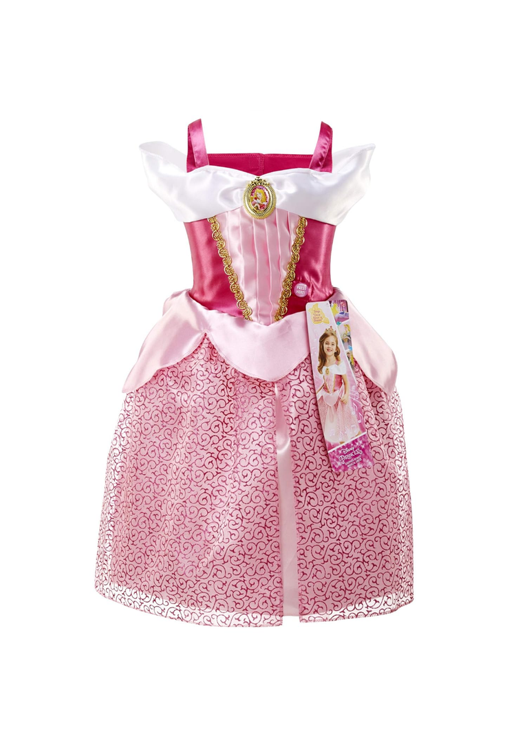 Disney Princess Aurora Dress Costume, Sing & Shimmer Musical Sparkling Dress, Sing-A-Long To “Once Upon A Dream” Perfect for Party, Halloween Or Pretend Play Dress Up Size 4-6X