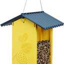North States Village Collection Hopper Style Yellow Pinecone Birdfeeder:. Squirrel Proof Hanging Cable included. Large, 4.25 pound Seed Capacity (8.13 x 8.13 x 11, Yellow)