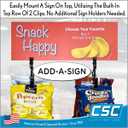Clip Strip Chip Rack Display Stand, Snack Rack, Metal, 2 Rows, 30 Clips, Off-White, Organize Snacks in Retail Stores and Household, Product Merchandising
