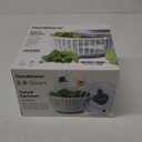 Ourokhome Salad Spinner Lettuce Dryer, One-handed Easy Press Large Vegetable Dryer Salad Mixer with Comfortable and Retractable Pusher and Brake Button for Greens, Herb, Berry, Fruits, 3.8 QT, Black