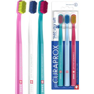 Curaprox CS 5460 Ultra-Soft Toothbrush for Sensitive Teeth & Gums | Gentle Plaque Removal | 3-Pack |Random Colour