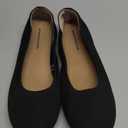 Amazon Essentials Women's Knit Ballet Flat (9 Wide, Black)