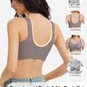 Gailife V Neck Jelly Front Closure Bras for Women Wireless Full Coverage Mastectomy Bralettes Seamless Everyday Bra (XX-Large, Grey)