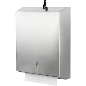 Paper Towel Dispenser Wall Mount Commercial, Brushed Stainless Steel & Fingerprint Resistant, Lockable, for c fold/Multifold/Trifold Paper Towels, Touchless Hand Towels Holder (Silvery)