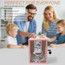 Clear Piggy Bank with Lock, Large Money Saving Jar Money Bank Box Container for Cash Saving, Openable Clear Money Coin Change Bank Jar Container Penny Piggy Jar Bank for Adults Kids, Pink