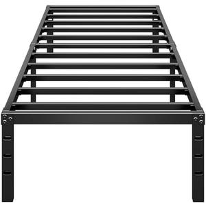 HLIPHA Metal Platform Bed Frame 14 Inch Tall,No Box Spring Needed,Twin Size Bed with Heavy Duty Strong Support Slats,Easy to Assemble,Black