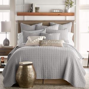 Levtex Home - Mills Waffle - King/Cal King Quilt Set - Grey Cotton Waffle - Quilt Size (106 x 92in.), Sham Size (36 x 20in.)