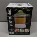 Proctor Silex Electric Citrus Juicer Machine, Large 34 oz. Pitcher, Pressure Activated, 2 Reamers for Big and Small Fruit, Pulp Control, for Orange, Lemon, Grapefruit Juice, White & Green (66340)