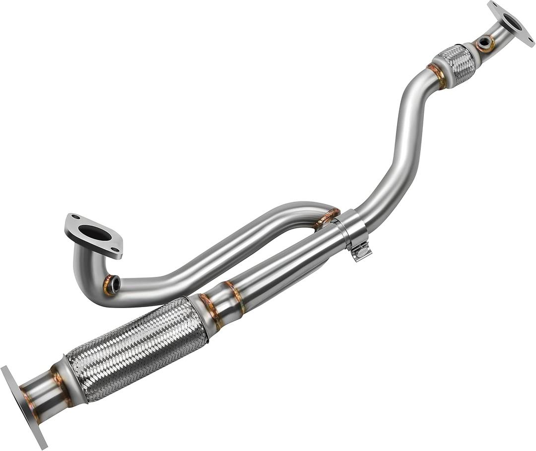 JY PERFORMANCE T304 Stainless Steel Exhaust Flex Y Pipe compatible with 2009-2017 Enclave Traverse Acadia Outlook (2PCS Design)