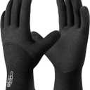 COOLJOB Winter Freezer Work Gloves for Men Women with Grip, Windproof Thermal Warm Fleece Lined, 3/4 Latex Coated for Heavy Duty, Construction, Warehouse, Black, 1 Pair, S