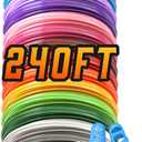 1.75mm 3D Pen Filament Refills Compatible with SCRIB3D P1/ADV MYNT3D Basic/Super/Pro, 15 Colors, 240ft, 16ft per Color, Comes with 2 Finger Caps & Stencil