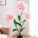 5.9 FT Giant Flowers Decoration with Stand, Large Soft Pink Standing Flowers, 3-Pack Artificial Floral Decor for Indoor Home, Living Room, Party, Event, Photo Backdrop & Home Decoration