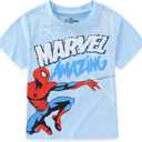 Marvel Spider-Man Boys Short Sleeve T-Shirt and Mesh Short Set for Toddler and Big Kids (Blue, M)