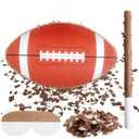 Football Pinata with Stick Blindfold Confetti and Hanging Loop Sports Themed Party Football Pinata for Kids Football Birthday Party Supplies, 16 x 10 Inches