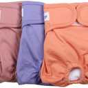 JoyDaog Female Dog Diapers for Small Dogs,4 Pack Reusable Washable Premium Puppy Diapers for Heat,Incontinence,Period Doggy Nappies,S