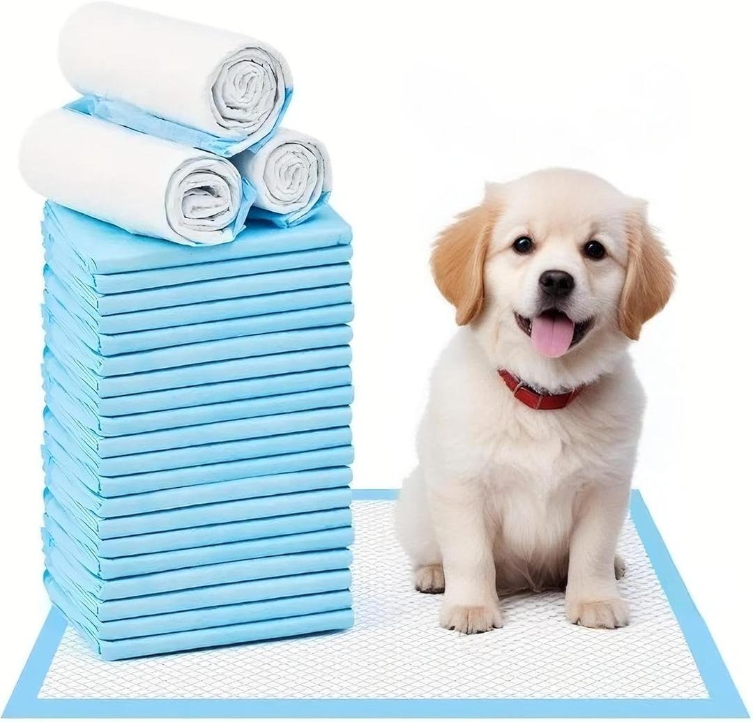 Aurora Pet Ultra-Absorbent Puppy Pee Pads  Medium 18x24 Inch, Leak-Proof & Quick-Dry Potty Training Pads (50-Pack), Durable Protection for Puppies & Dogs  Blue & White