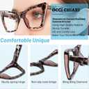 OCCI CHIARI Oversized Cat Eye Reading Glassesfor Women Retro Strong Reader 1.0 1.5 2.0 2.5 3.0 3.5 4.0 (Gray)