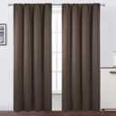 LEMOMO Chocolate Brown Blackout Curtains/42 x 84 Inch/Set of 2 Panels Room Darkening Curtains for Bedroom