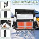 Nice C Heated Double Camping Chair, Canopy Camping Loveseat Couch, Heated