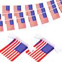 G2PLUS 80Pcs American Flags Banner-72 Feet USA Patriotic String Pennant for 4th of July, 2 Pack Red White Blue American String Flags Banner for Independence Day Outdoor Indoor Decor, Bars, Classroom