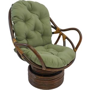 Blazing Needles Solid Twill Swivel Rocker Chair Cushion, 48" x 24", Sage