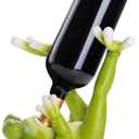 Frog Bottle Holder, Funny Rack Gift for Party Tabletop Countertops Kitchen Decoration Single Bottle Rack Animal Rack Set of 1, for Mom/Men/Collectors