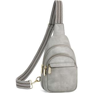 BOSTANTEN Sling Bag for Women Leather Crossbody Bags Fanny Pack Chest Bag for Travel