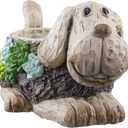 Red Carpet Studios Indoor/Outdoor Composite 3D Animal Planter, 13.78", Moss and Dog