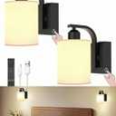 iThird Wall Sconce Battery Operated Set of 2, 6000mAh Rechargeable Wall Lights with Touch Control and Remote Control, Wireless Wall Lamps for Bedroom, Black Sconces Wall Decor for Living Room Hallway