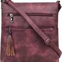 MASINTOR Crossbody Purses for Women, Multi Pocket Casual Crossbody Bag, Adjustable Strap Shoulder Bag with Tassel