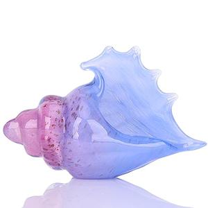 DOVDOV Hand-Blown Glass Conch Sculpture, Coastal Home Decor Conch Horn, Glass Art Seashell Ornament, Office, Living Room Tabletop Centerpiece, Bathroom Shelf top and Cabinet Decoration.