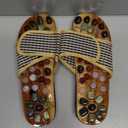 Comfecto Wooden Acupressure Sandals with Natural Stone, Therapeutic Reflexology Sandals for Foot Pain Relief Gifts for Wellness, Men 6.5-7 / Women 7.5-8.5 Feet Size