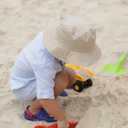 Baby Sun Hat for Boy Girl Toddler Summer Bucket Hat Kids Sun Protection Beach Hat Cotton Baby Hats (0-6 Months, Light Khaki)