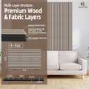 Wood Slat Wall Panels for Wall, 4-Piece Acoustic Wood Panels for Interior Wall Decor, Sound Absorbing Decorative Panels for Accent Wall, 47.3" x 24" Each (Walnut)