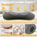 3-in-1 Electric Lumbar Support Pillow for Bed and Chair, Triple Fusion Back Massager with Heat, Vibration and Gentle Traction, Deep-Tissue Lower Back