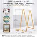 Large Plate Holder Display Stand - 10 inch Tall Plate Stands for Display - Metal Picture Frame Stand - Big Tabletop Easel Stand for Decorative Plates | Platter | Book | Plaque | Tile - 3 Pack - Gold