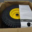 AR-PRO Exact Replacement 15" x 6.00-6" Front Tire and Wheel Assemblies Compatible with John Deere Riding Mowers 100 and D100 Series - 3" Centered Hub and 3/4" Bushings, 4Ply Pneumatic (Set of 2) (Yellow)