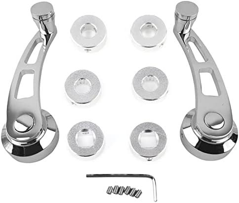 Terisass Window Crank Handle Billet Window Cranks Classic Auto Manual Window Handle Riser Winder Crank Car Accessory Fit for for Truck Universal Silver