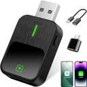 2-in-1 Wireless CarPlay Adapter Android Auto Adapter for Apple iPhone with Plug & Play USB/Type-C, Stable & Fast, Auto Reconnect, Compact Design, Zero Delay, Support iOS 10+ and Android 11+